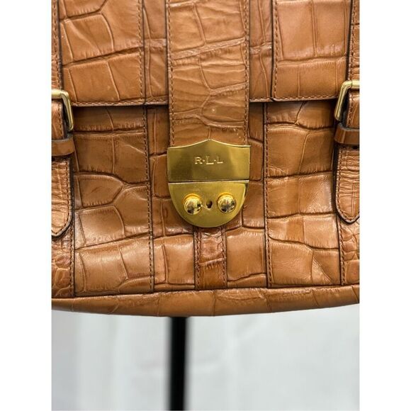 Ralph Lauren brown leather crossbody messenger bag | Sz OS - Picture 4 of 7